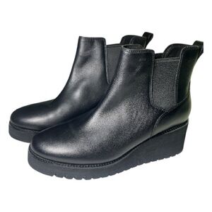 Cole Haan Women's 10 ZEROGRAND New Waterproof Wedge Black Ankle Boots